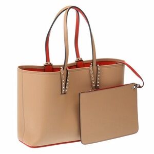 Tan Designer Tote Bag with Pouch